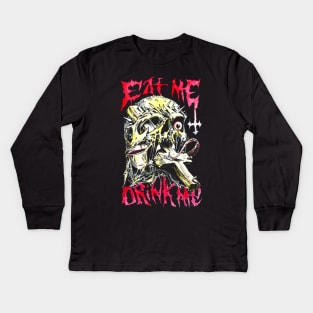 Eat  Me Drink Me v2 Kids Long Sleeve T-Shirt